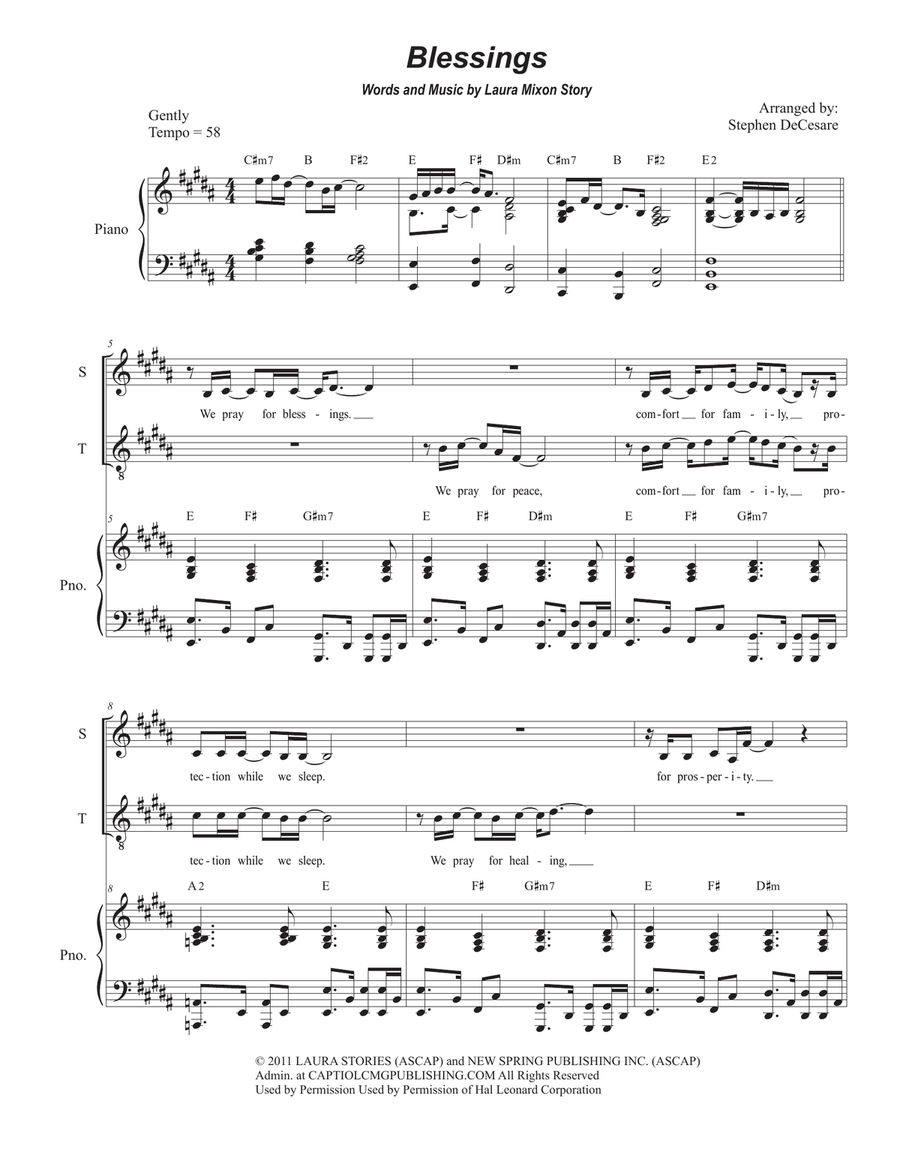 Blessings 2-Part scores gallery preview page 1