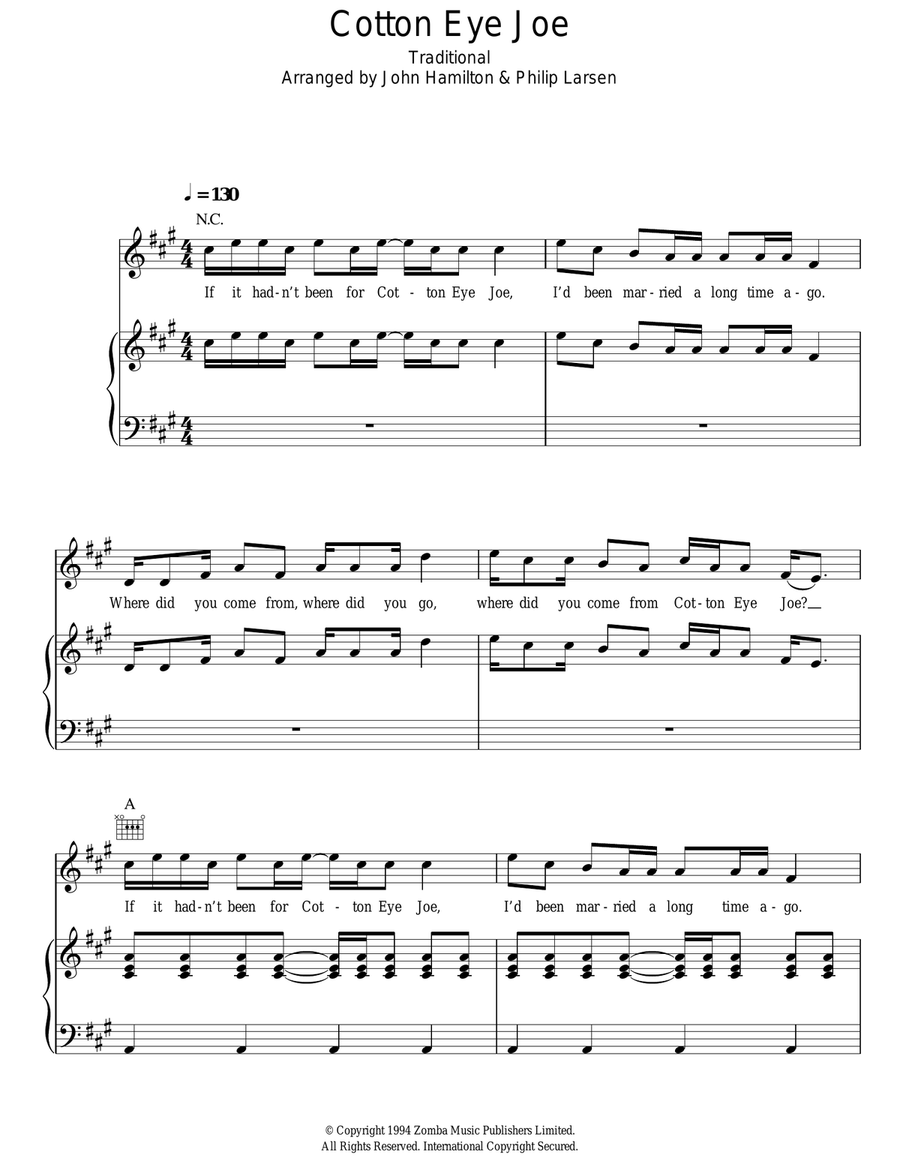 Cotton-Eye Joe Cotton-Eye Joe Acoustic Guitar scores gallery preview page 1