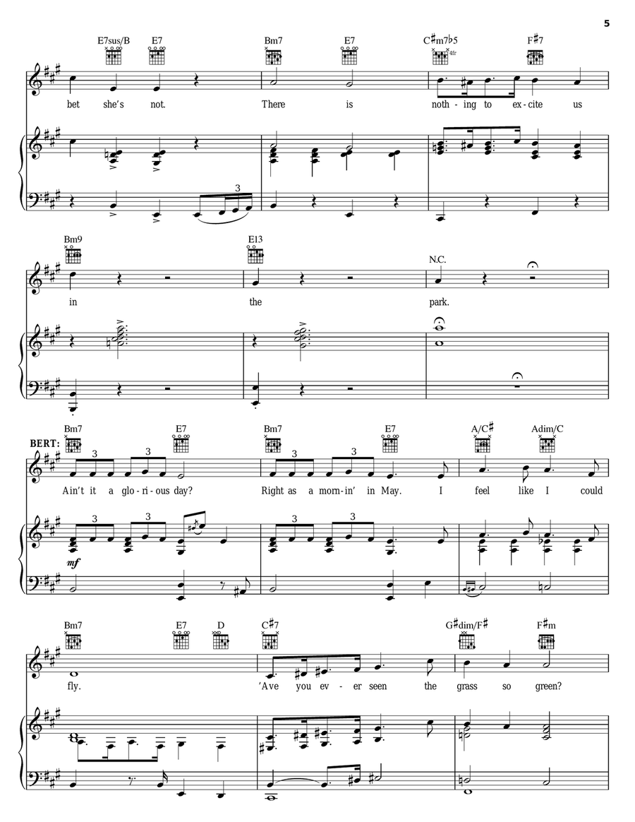 Jolly Holiday Piano, Vocal, Guitar scores gallery preview page 5