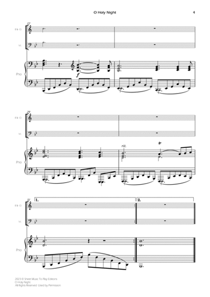 O Holy Night - Bb Clarinet, Cello and Piano (Full Score and Parts) image number null