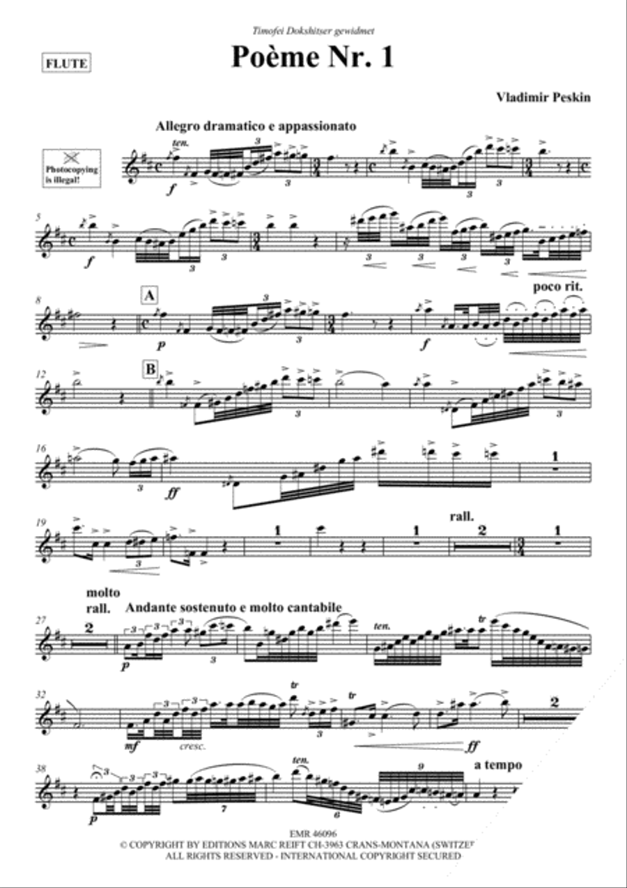 Poeme No. 1 Flute Solo scores gallery preview page 3