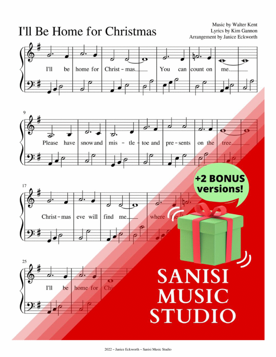 I'll Be Home For Christmas Harp scores gallery preview page 1