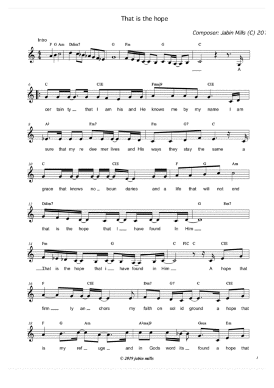 That is the Hope That is the Hope Voice scores gallery preview page 1