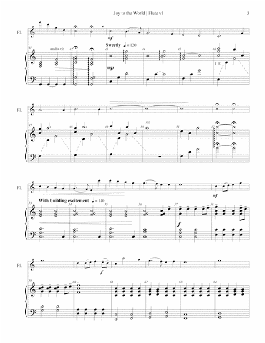 Joy to the World-Flute & Piano Joy to the World-Flute & Piano Flute Solo scores gallery preview page 4