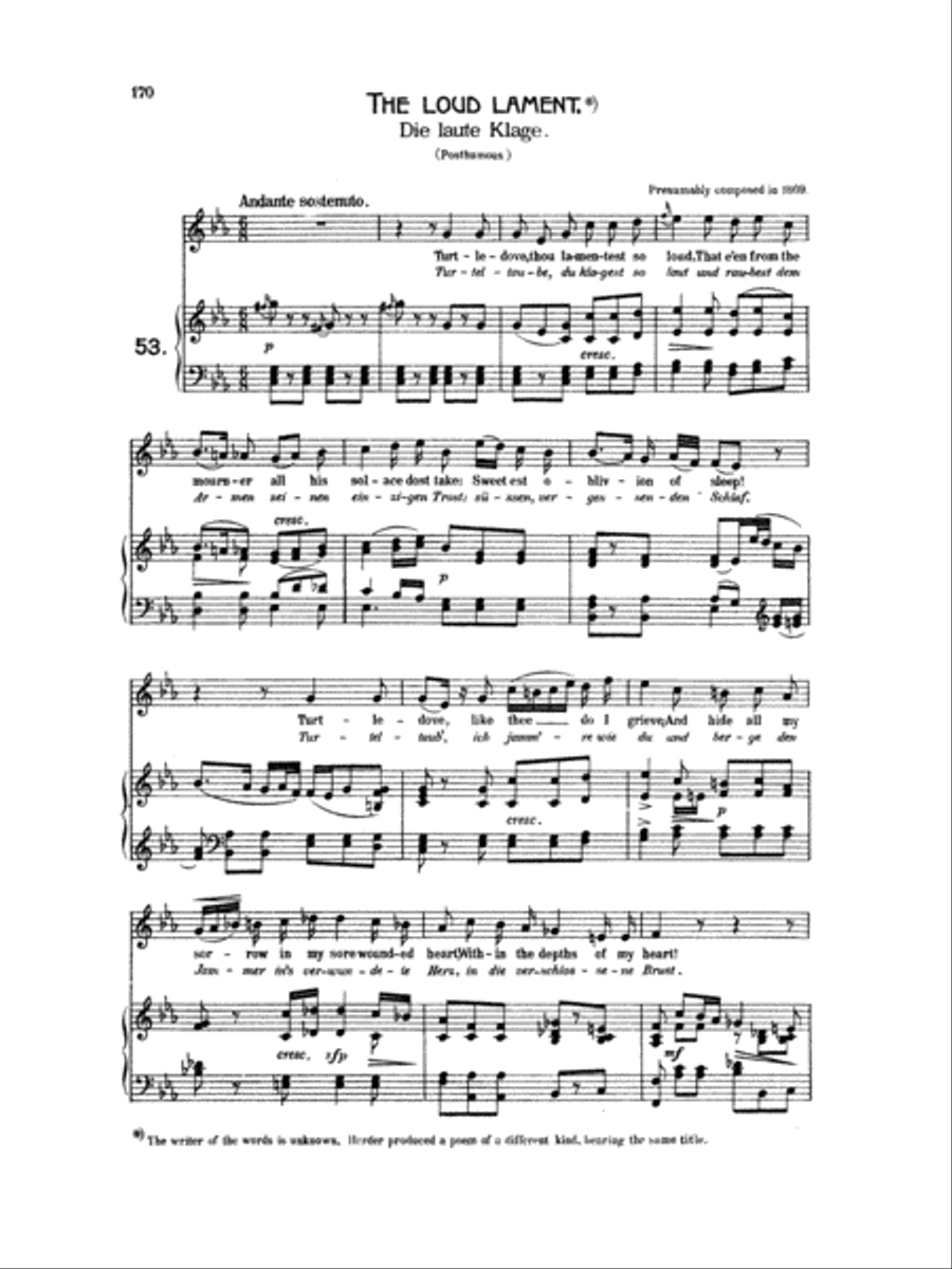 Beethoven: Songs (Complete)-- 66 songs, mostly for Medium Voice (German/English) Medium Voice scores gallery preview page 1