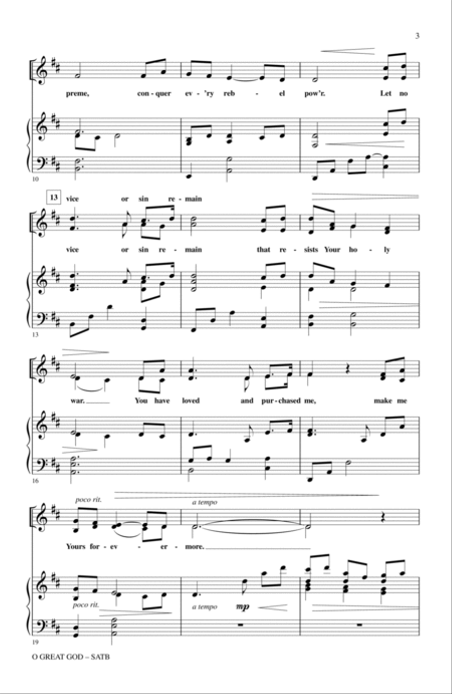 O Great God 4-Part scores gallery preview page 2