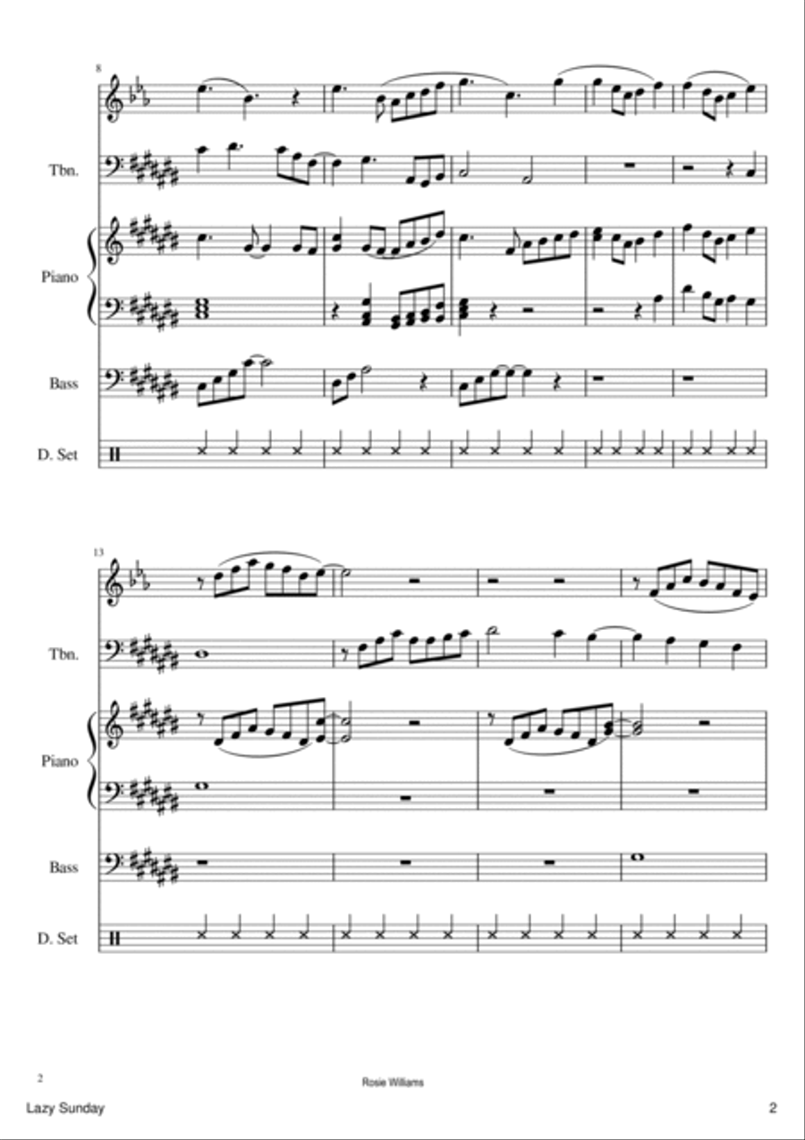 Lazy Sunday Jazz Ensemble scores gallery preview page 3