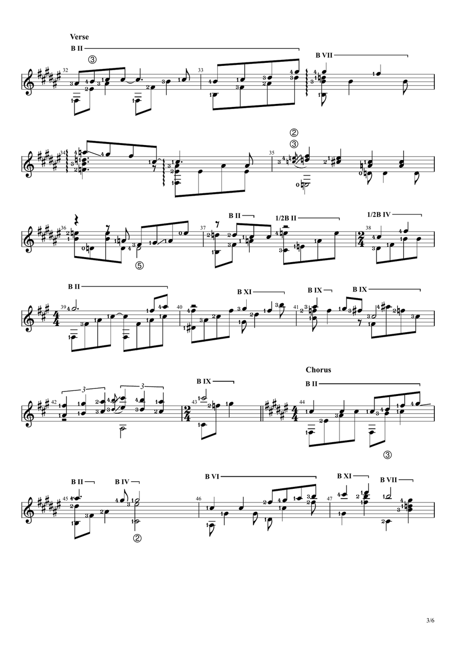Pelangi Acoustic Guitar scores gallery preview page 3