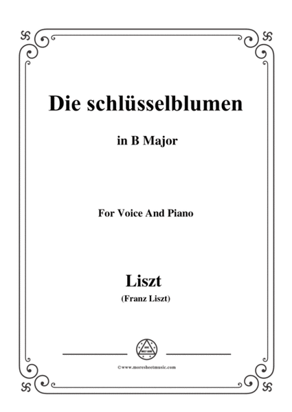 Liszt-Die schlüsselblumen in B Major,for Voice and Piano image number null