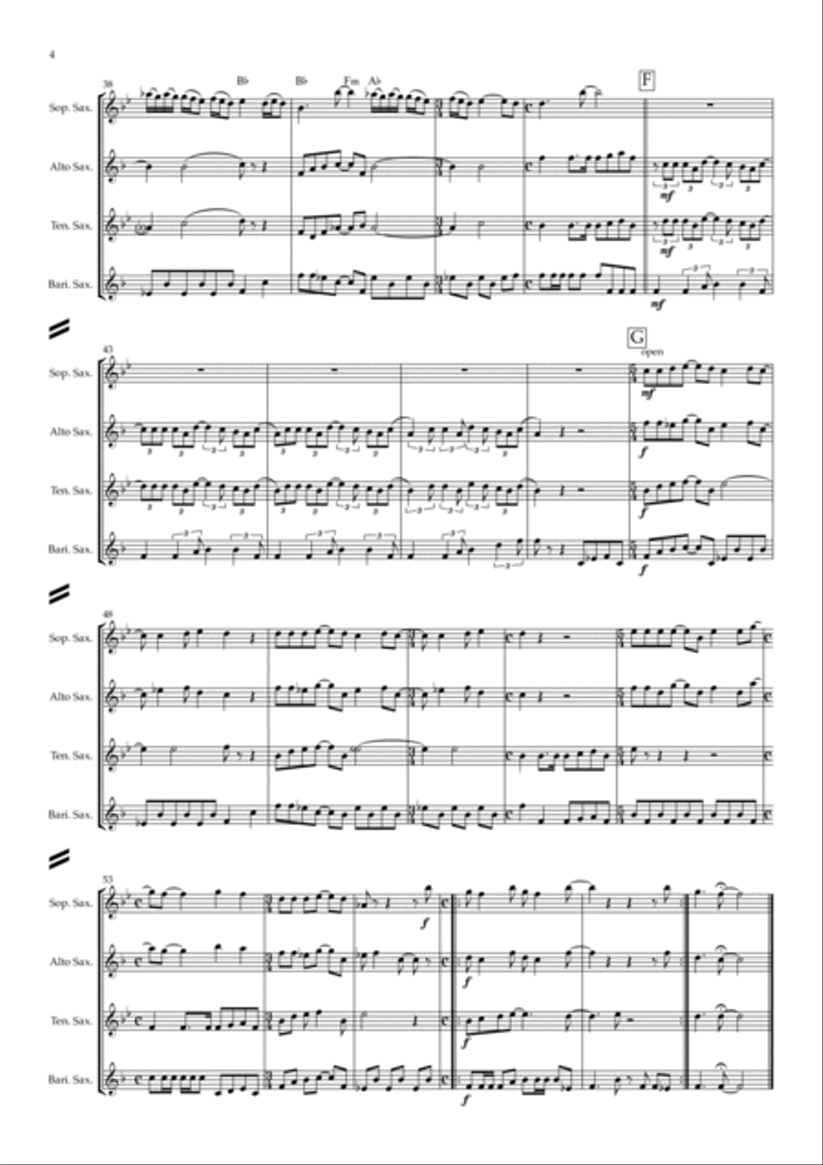 Good Morning Good Morning Saxophone Quartet scores gallery preview page 4