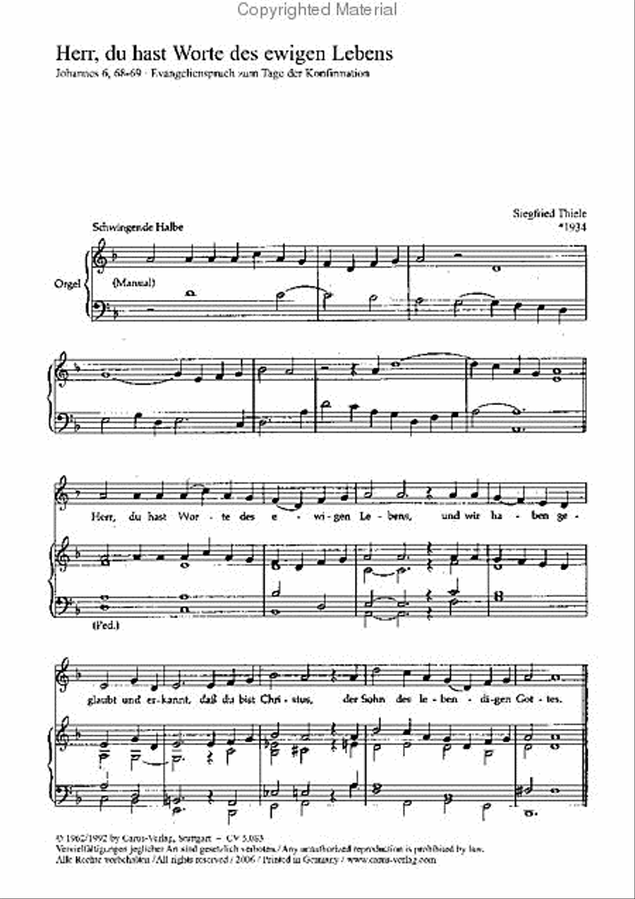 Thiele: Gott ist die Liebe; Herr, du hast Worte Score scores gallery preview page 2