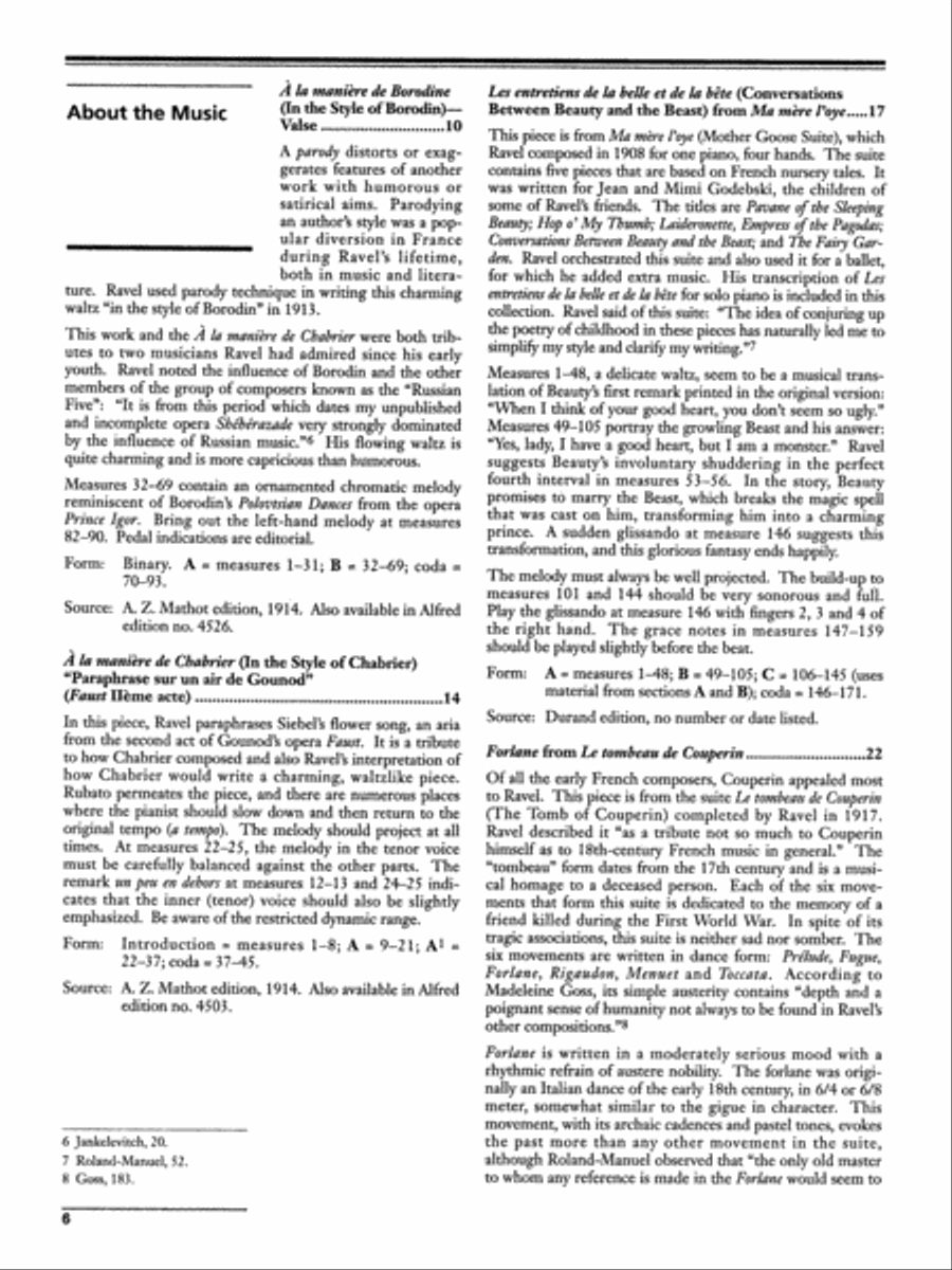 Ravel: Selected Favorites Piano Solo scores gallery preview page 6