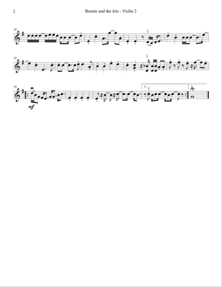 Bennie And The Jets String Quartet scores gallery preview page 4