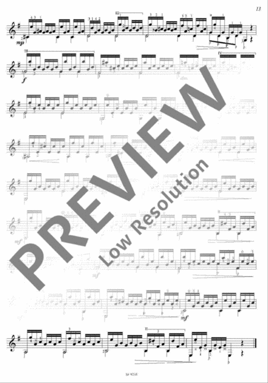 24 Selected Studies Classical Guitar scores gallery preview page 14
