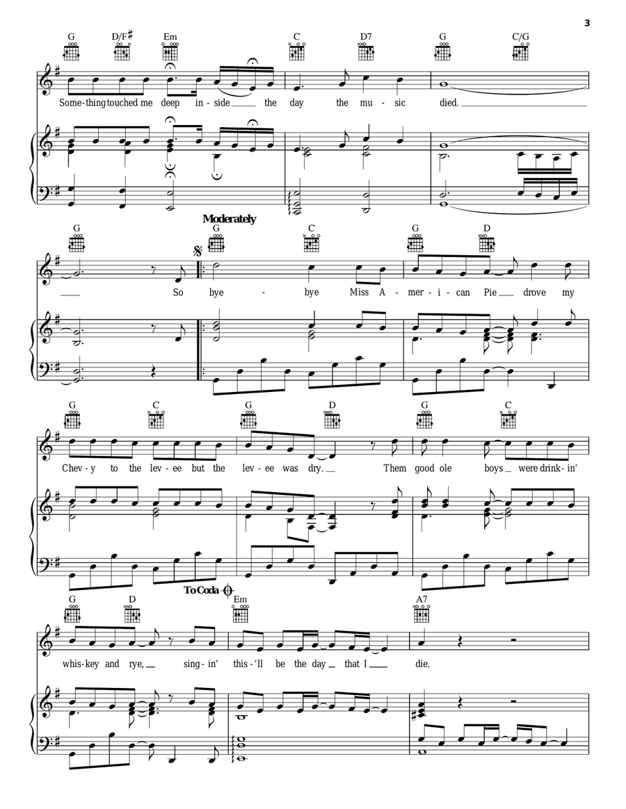 American Pie Acoustic Guitar scores gallery preview page 3