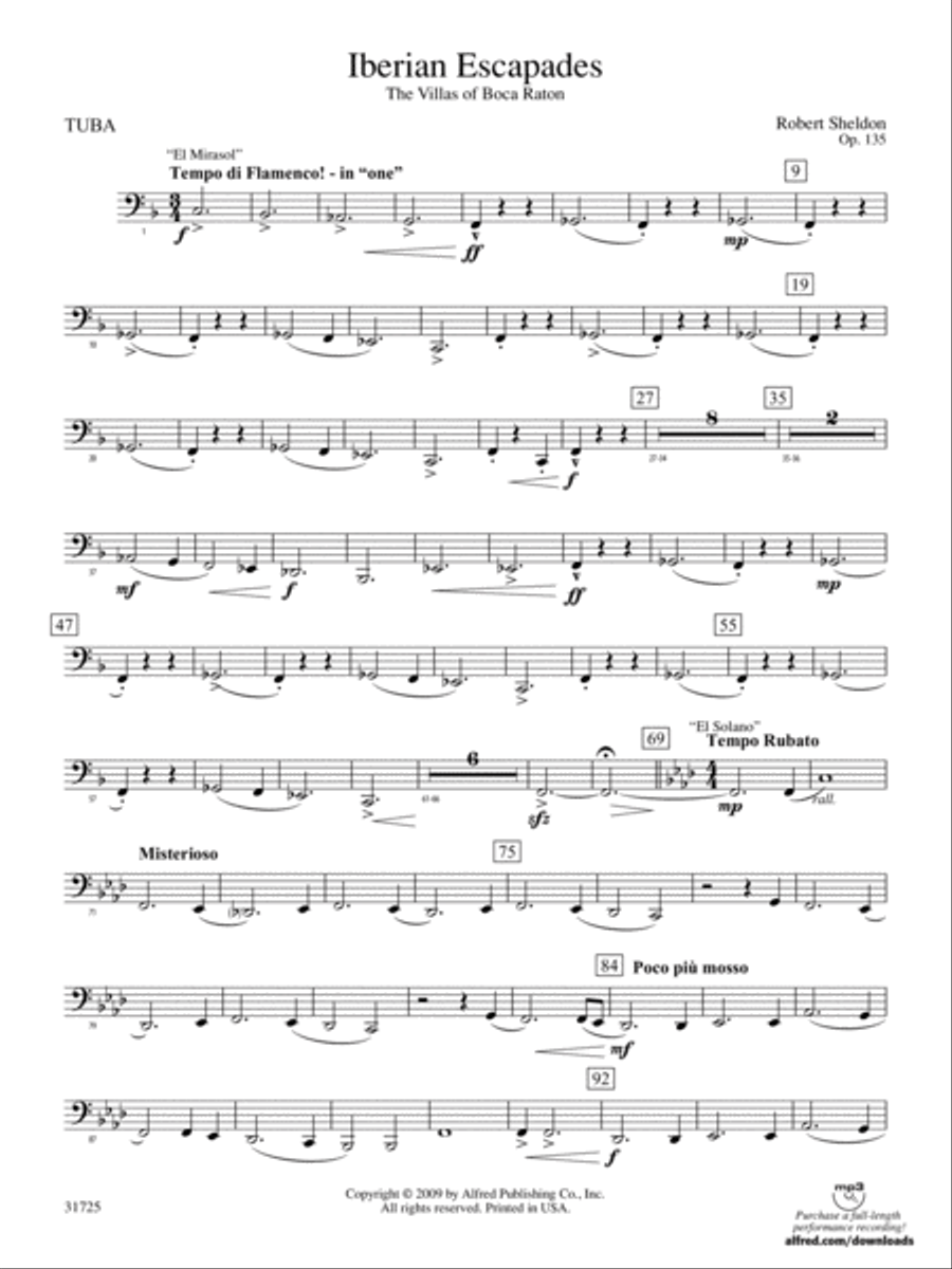 Iberian Escapades: Tuba Concert Band scores gallery preview page 1