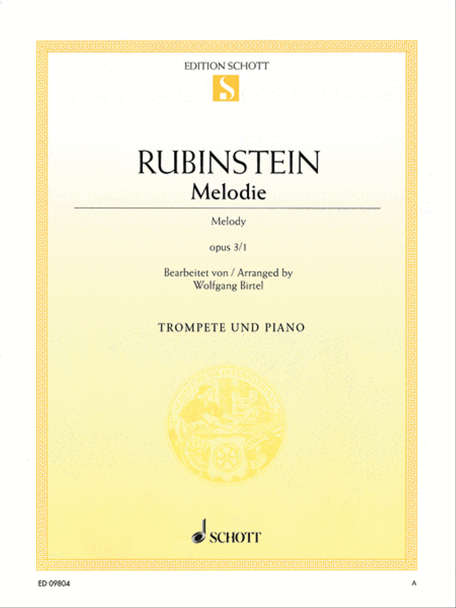 Melodie Op. 3, No. 1 Trumpet Solo scores gallery preview page 1