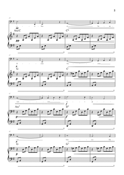 Bach / Gounod Ave Maria in G major • baritone sheet music with piano accompaniment and chords image number null