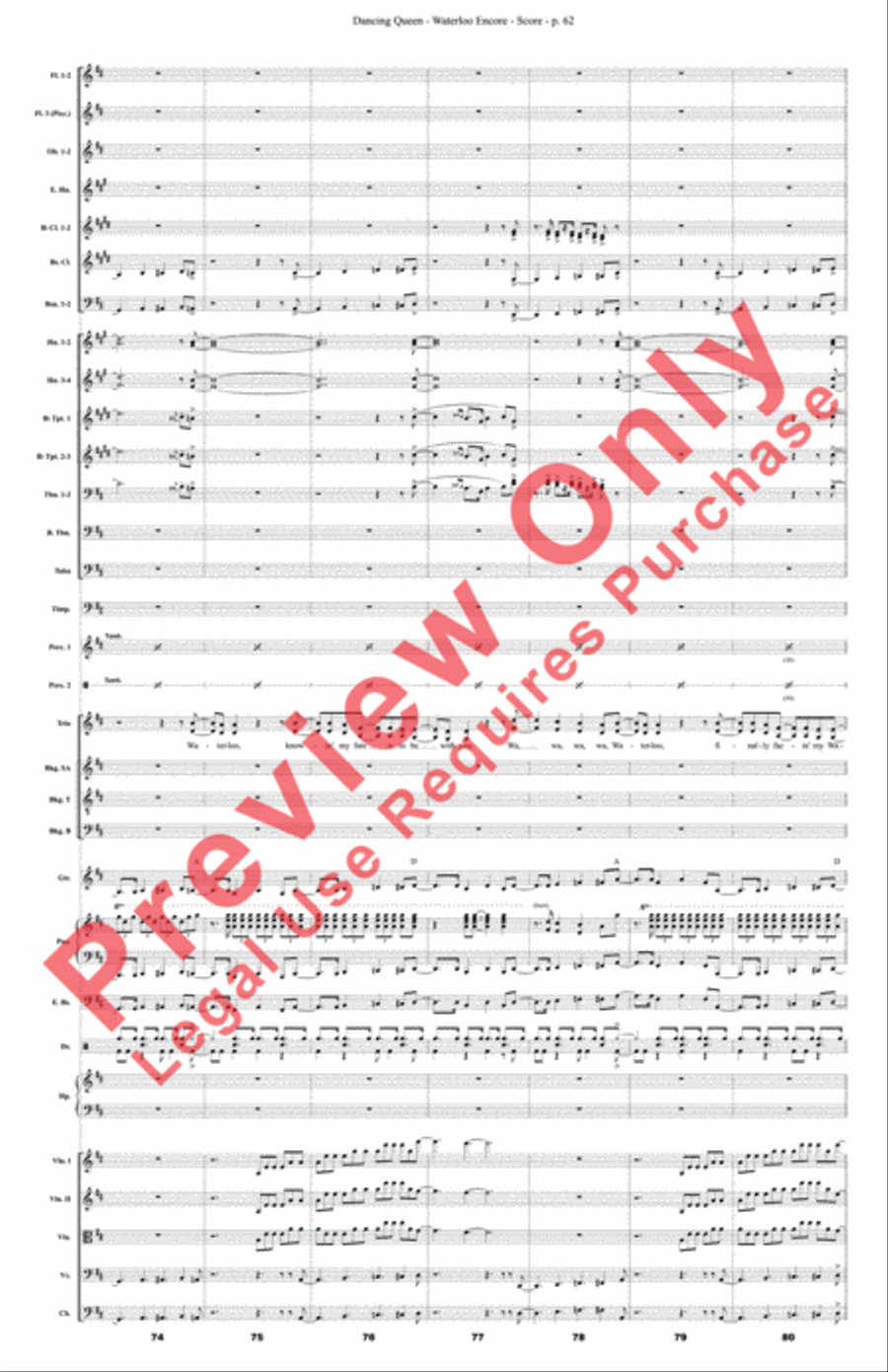 Mamma Mia! Medley Full Orchestra scores gallery preview page 63