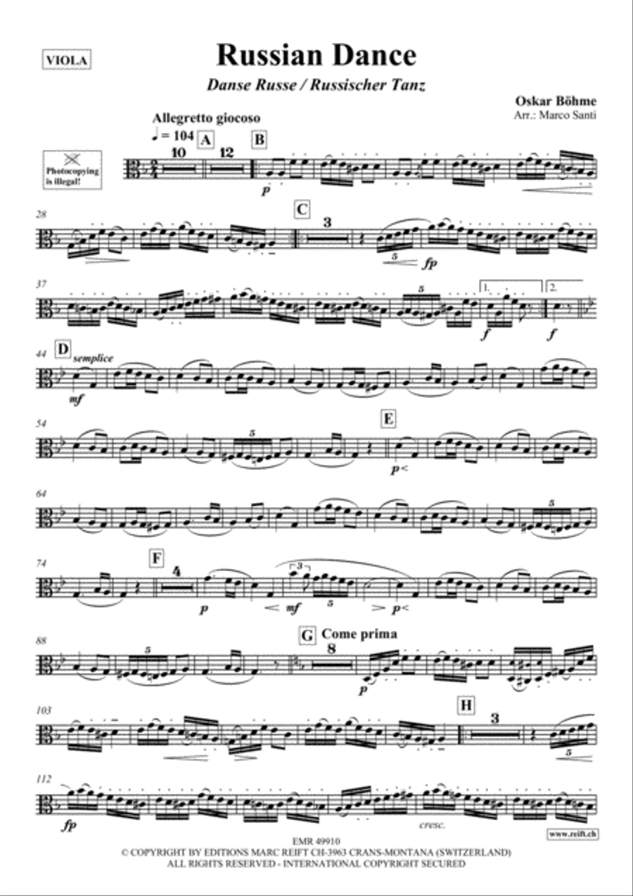 Russian Dance Viola scores gallery preview page 2