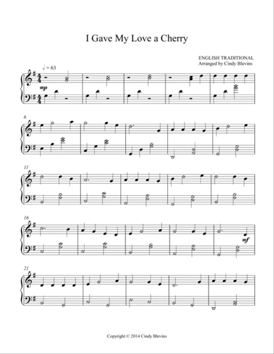 I Gave My Love A Cherry, Harp and Tin Whistle (D) Harp scores gallery preview page 5