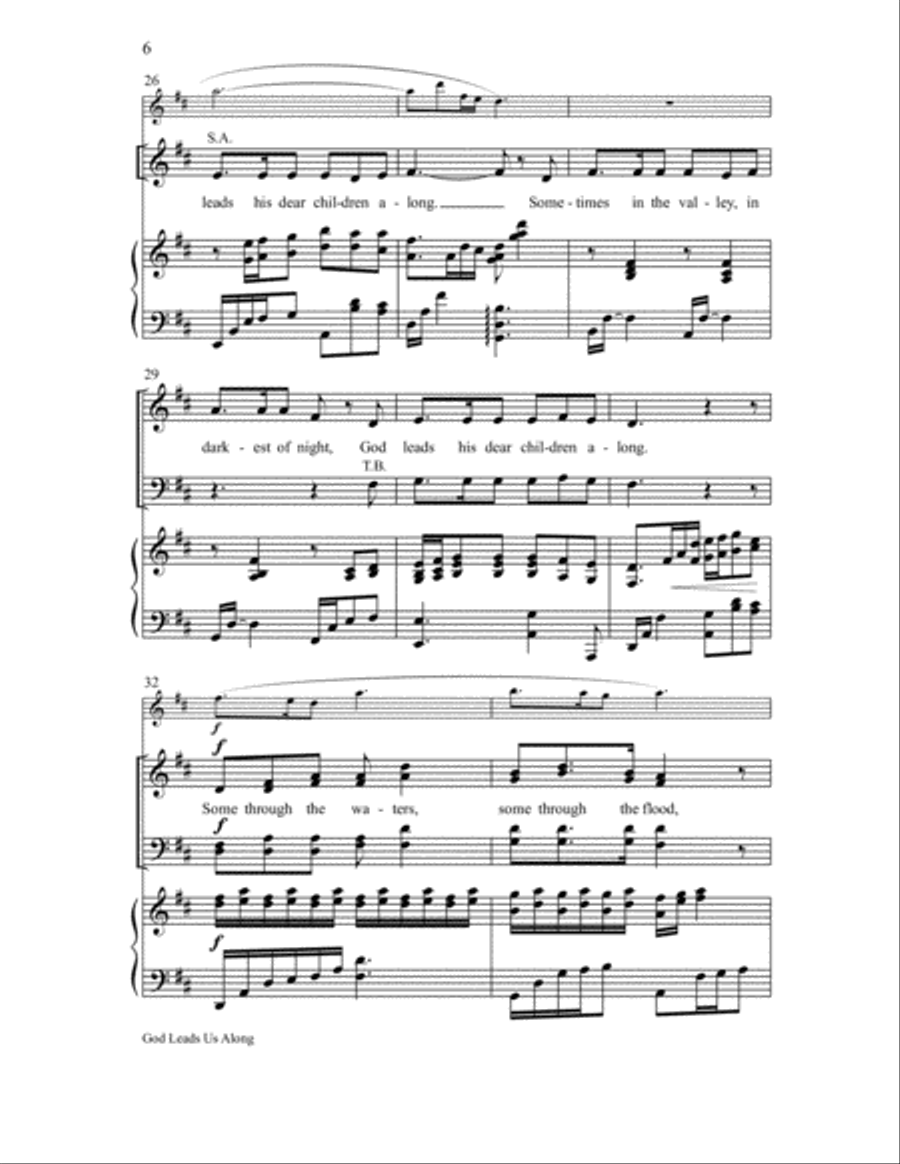 God Leads Us Along 4-Part scores gallery preview page 6