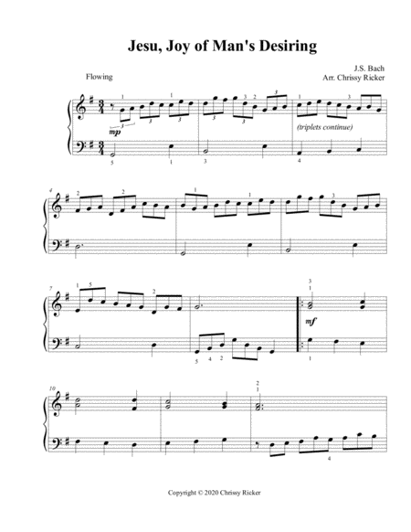 Jesu, Joy of Man's Desiring - easy piano image number null