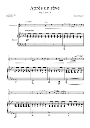 Après un Rêve - Clarinet in Bb and Piano