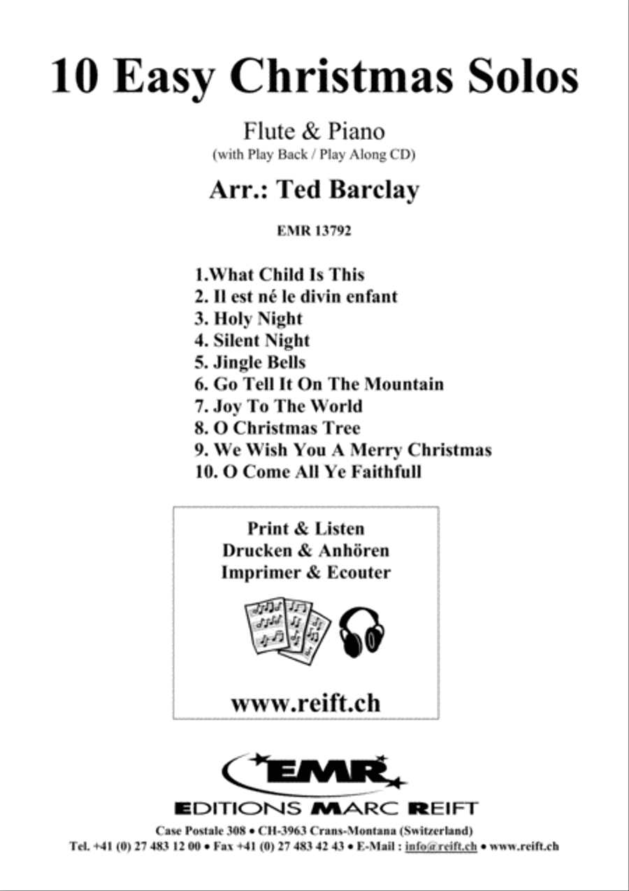 10 Easy Christmas Solos Flute Solo scores gallery preview page 2
