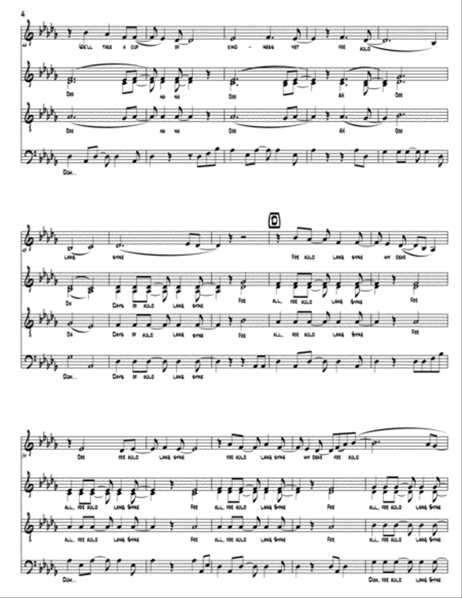 Auld Lang Syne (as performed by Straight No Chaser) - SATB 4-Part scores gallery preview page 5