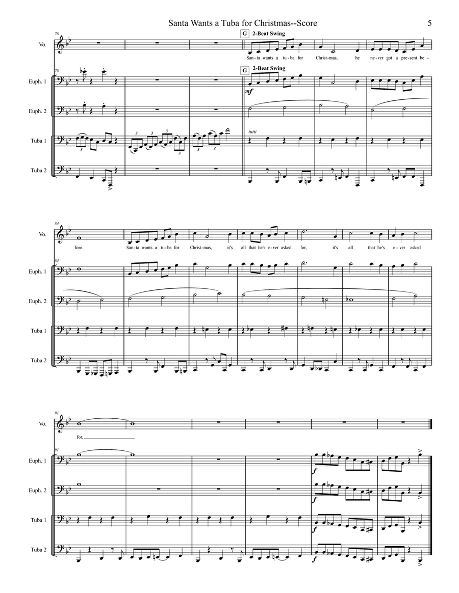 Santa Wants A Tuba For Christmas Tuba Euphonium Quartet Small