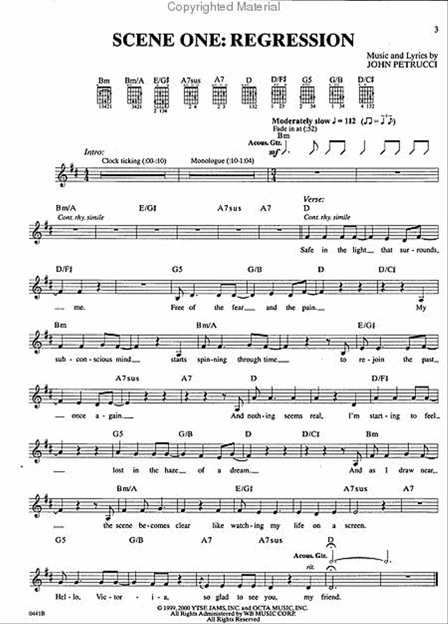 Dream Theater – Metropolis Part 2 – Scenes from a Memory Electric Guitar scores gallery preview page 2