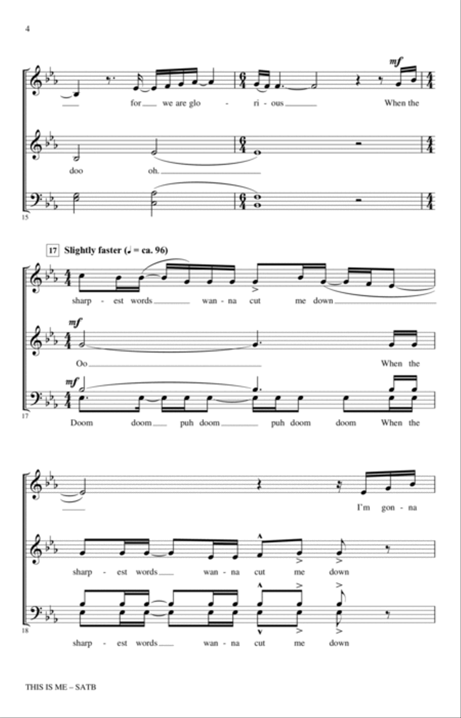 This Is Me (from The Greatest Showman) (arr. Kirby Shaw) 4-Part scores gallery preview page 3