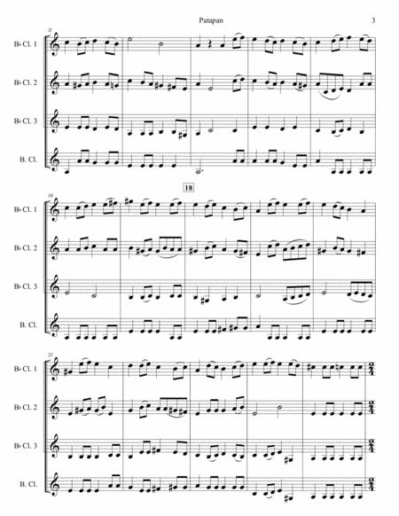 Patapan for Clarinet Quartet image number null