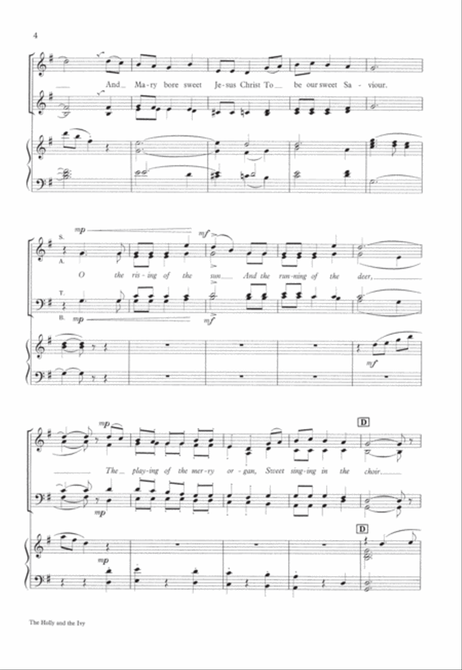 The holly and the ivy The holly and the ivy 4-Part scores gallery preview page 4
