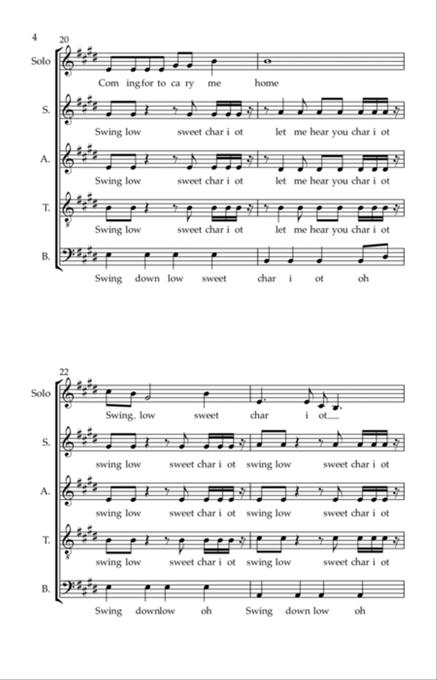 Swing Low Sweet Chariot Swing Low Sweet Chariot 4-Part scores gallery preview page 4