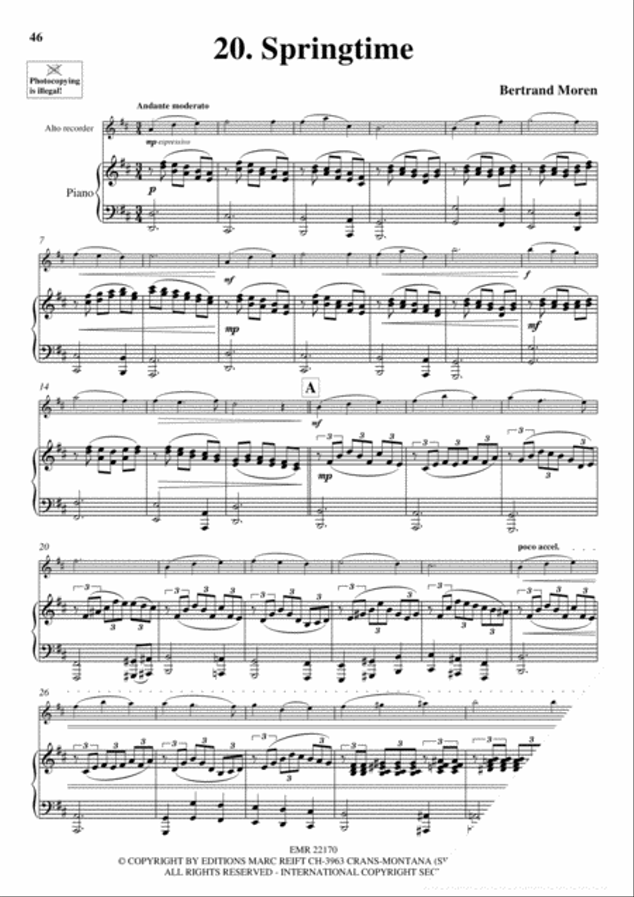 20 Greatest Slow Melodies Alto Recorder scores gallery preview page 22