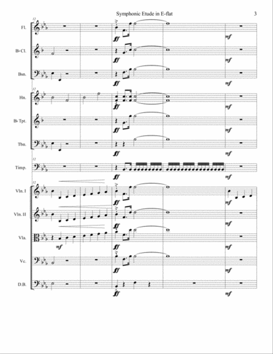 Symphonic Etude in E-Flat Major Full Orchestra scores gallery preview page 3