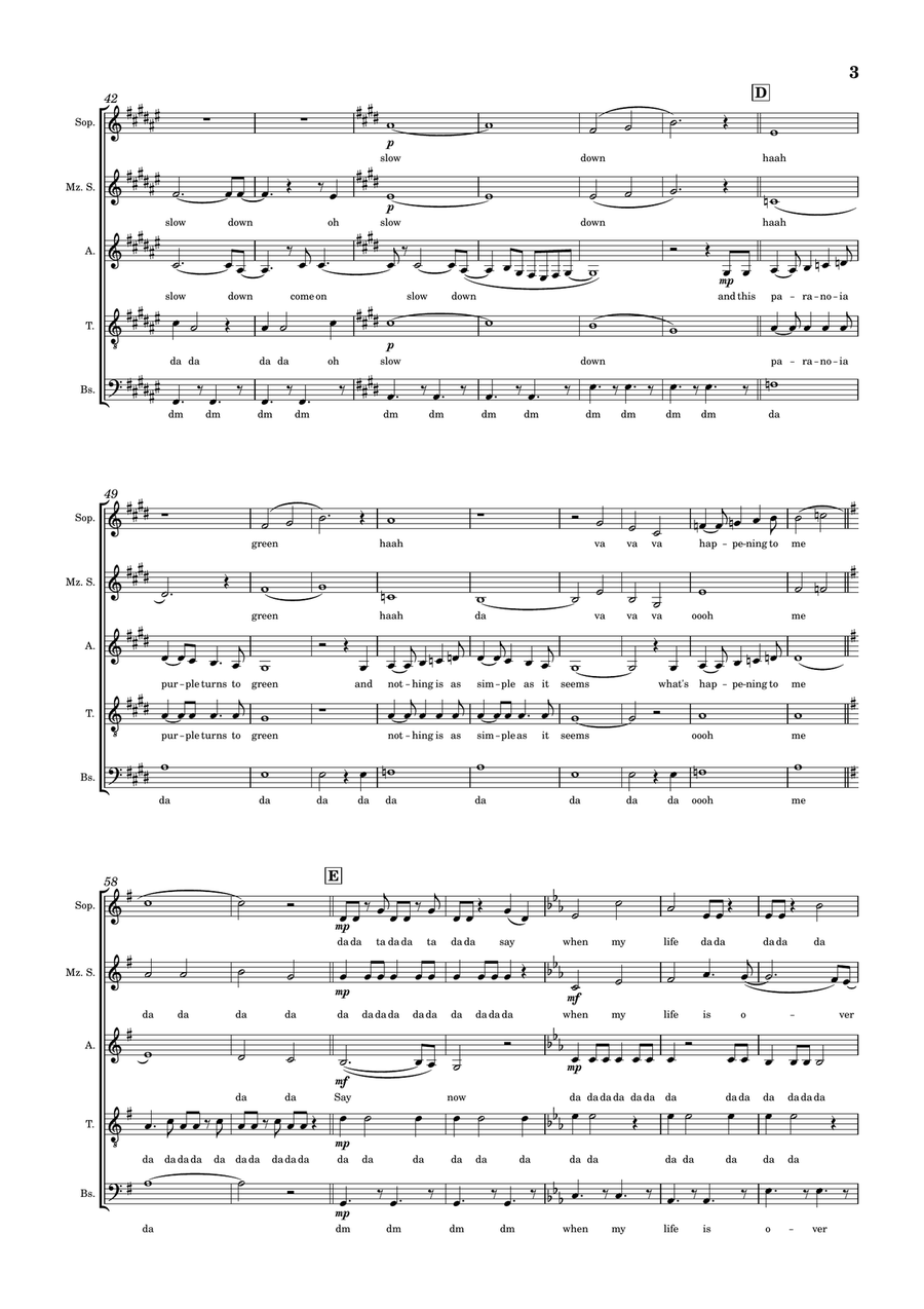 Paranoia Purple - Live At Electric Lady Choir scores gallery preview page 3