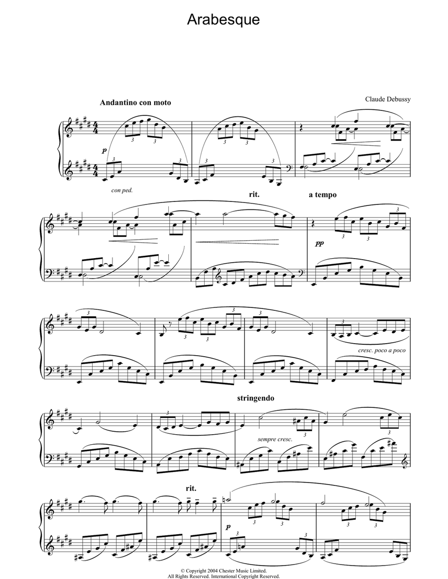 Arabesque Piano Solo scores gallery preview page 1