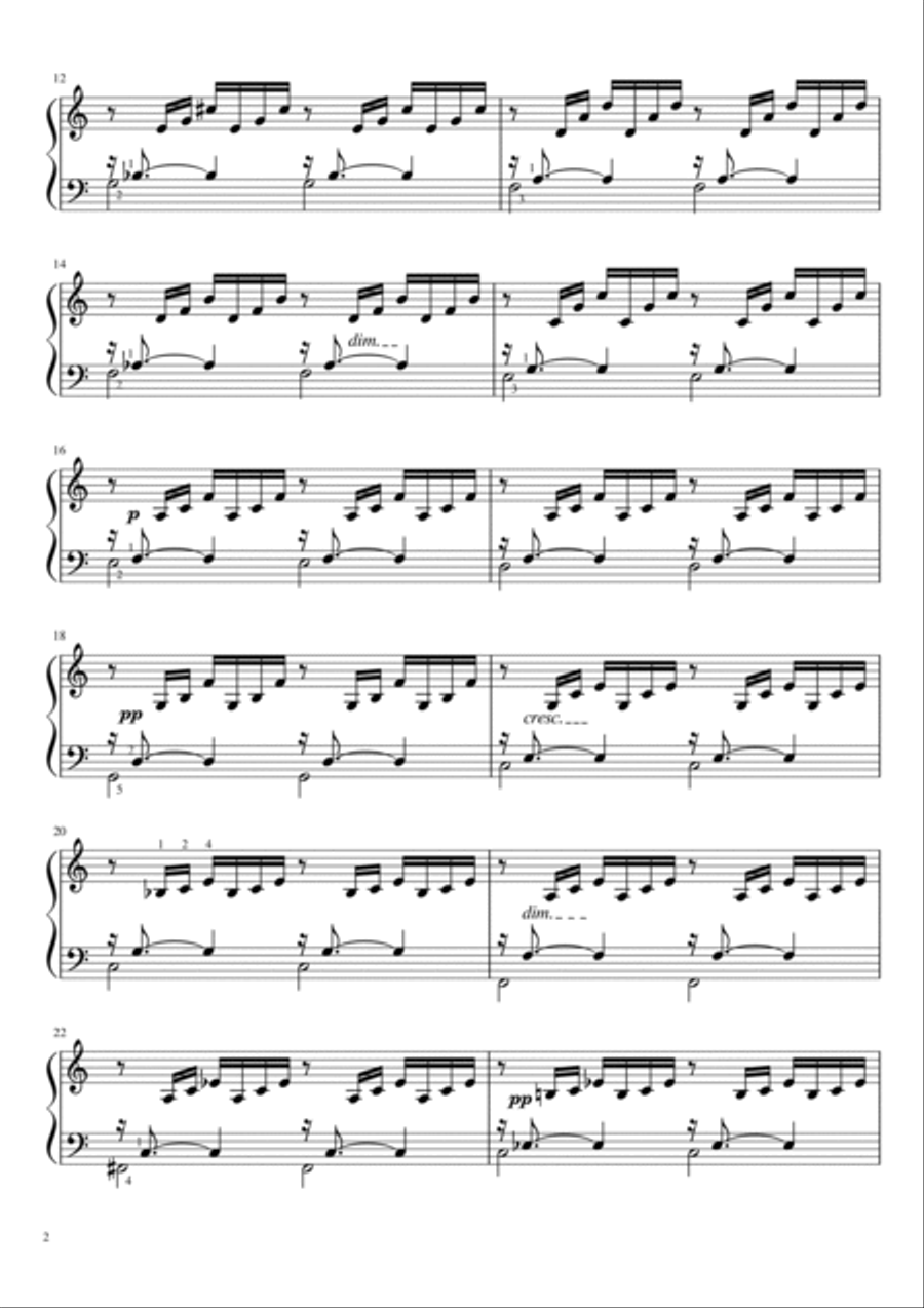 J.S. Bach - Prelude No. 1 in C Major (Wohltemperierte Klavier I No. 1, BWV 846) Piano Solo scores gallery preview page 2