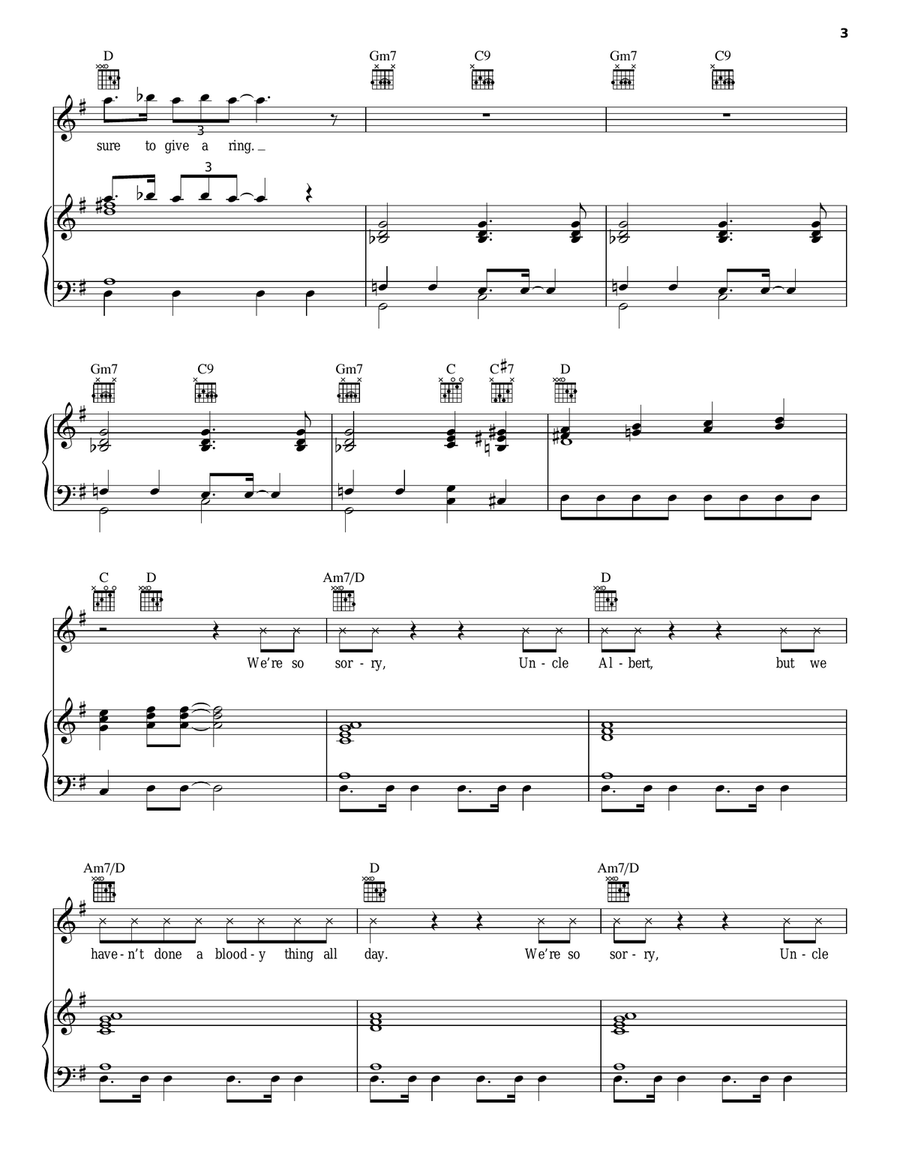 Uncle Albert / Admiral Halsey Piano, Vocal, Guitar scores gallery preview page 3