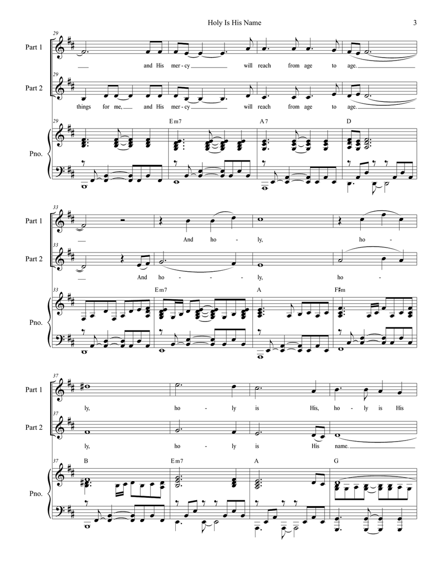 Holy Is His Name 2-Part scores gallery preview page 3