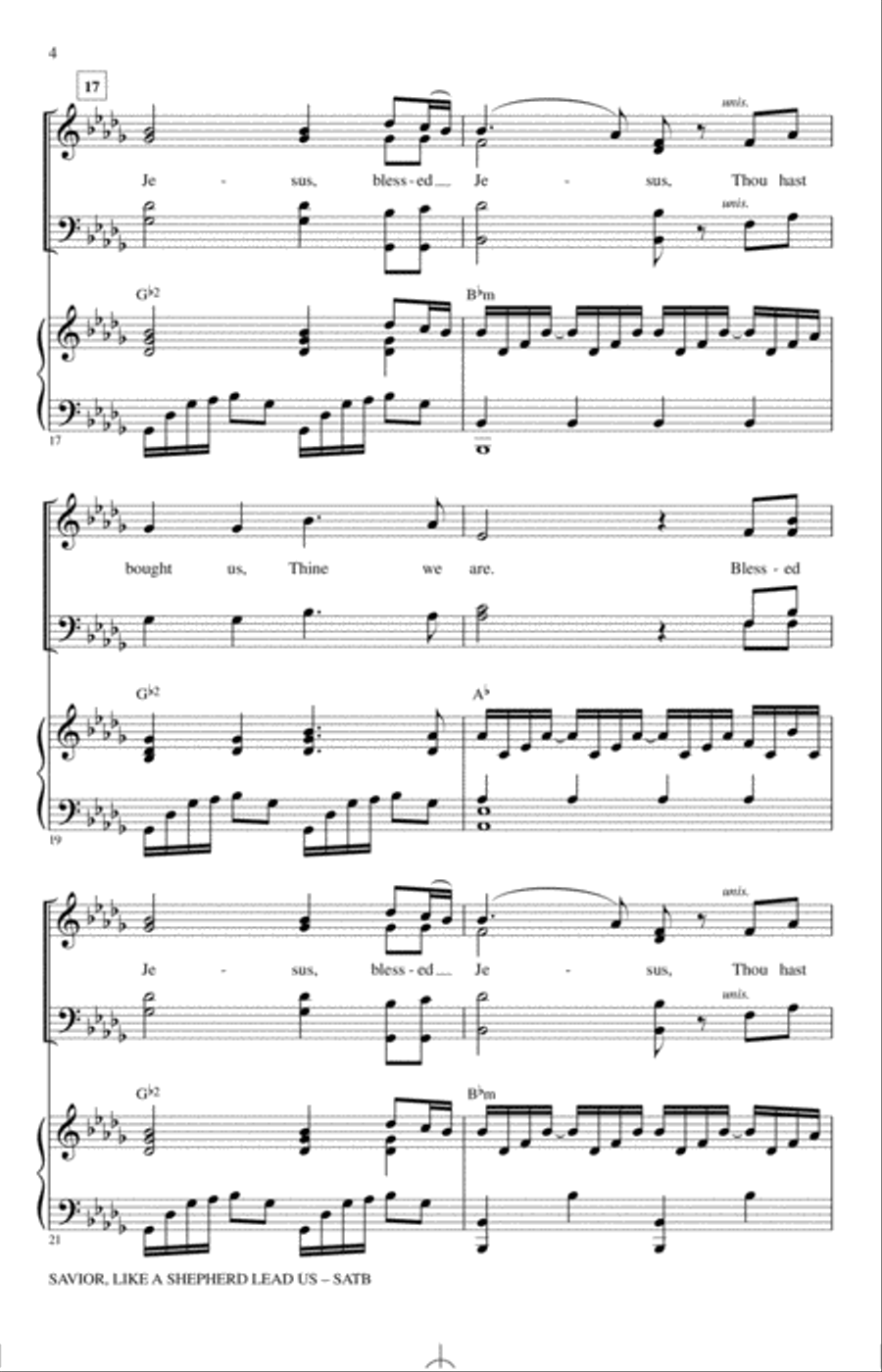 Savior, Like A Shepherd Lead Us Blessed Jesus 4-Part scores gallery preview page 3