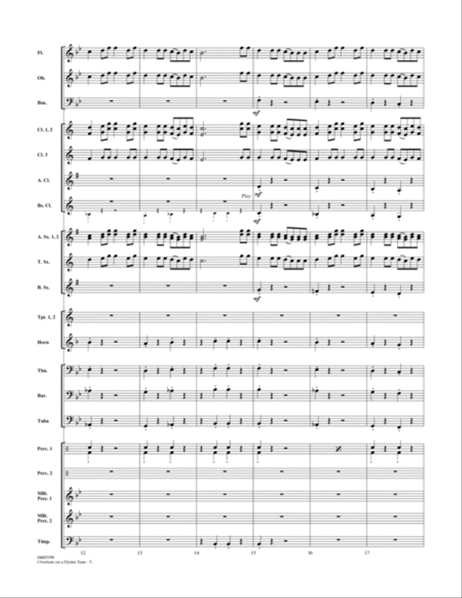 Overture on a Hymn Tune - Full Score Concert Band scores gallery preview page 5