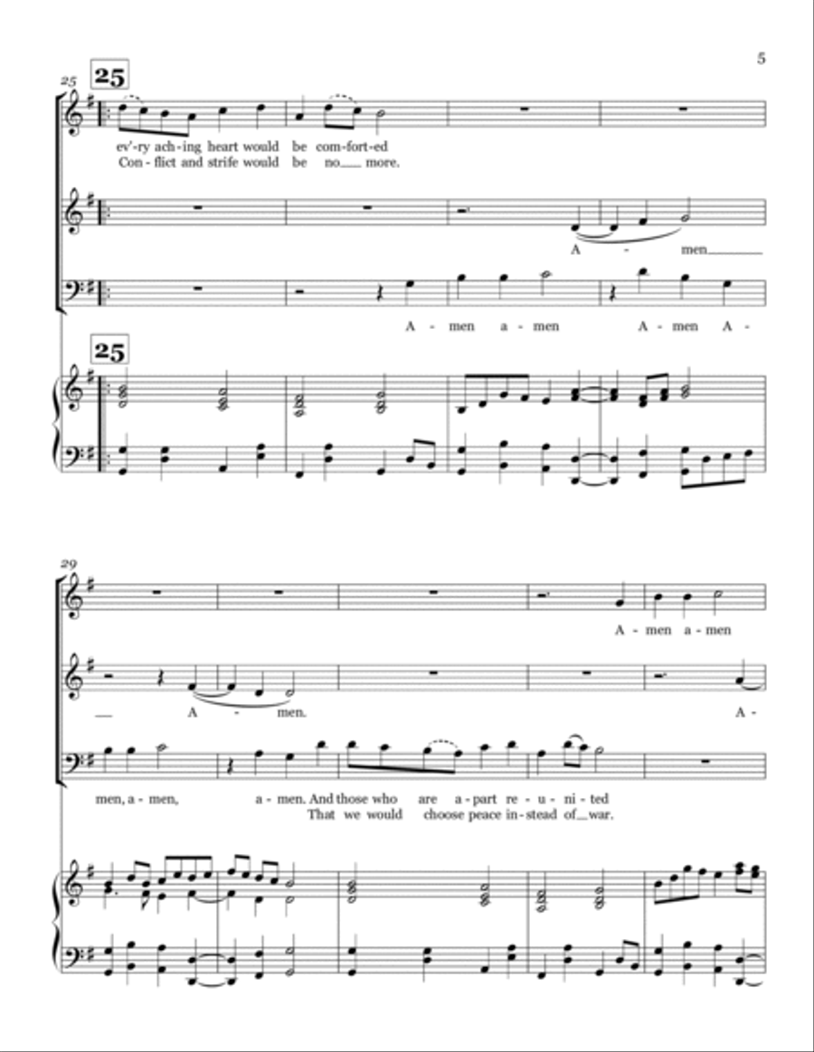 Amen Prayer 3-Part scores gallery preview page 5