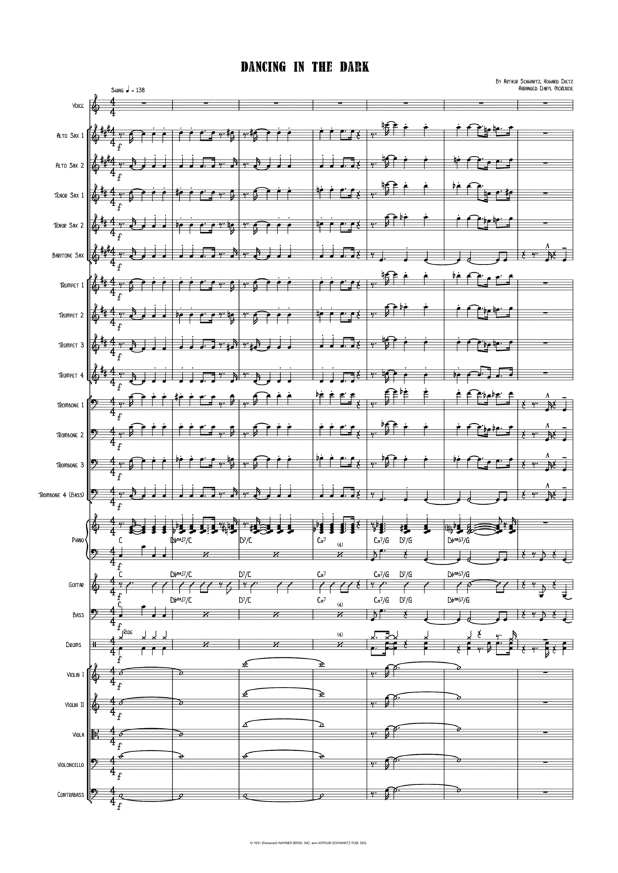 Dancing In The Dark Saxophone scores gallery preview page 1