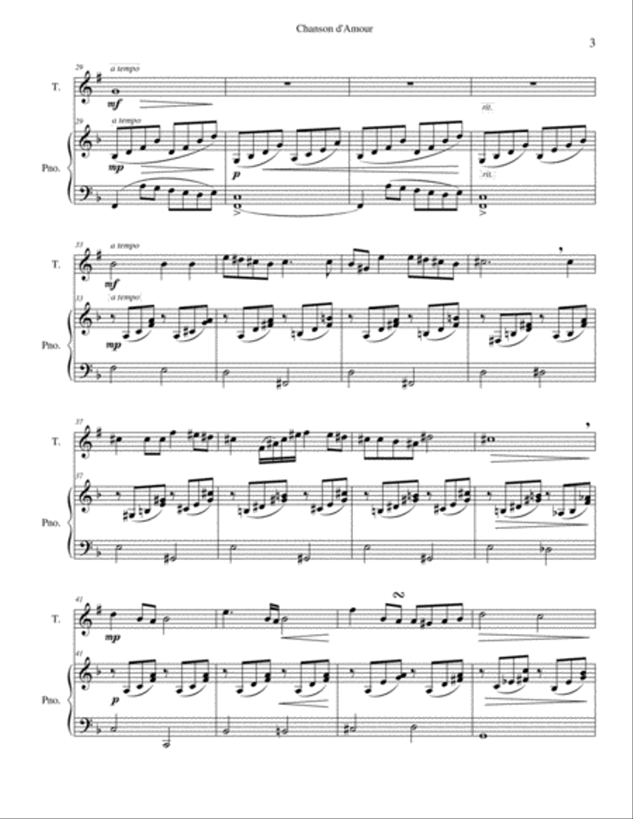 Chanson d'Amour Chanson d'Amour Trumpet Solo scores gallery preview page 3