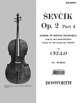 Book cover for Sevcik for Cello - Opus 2, Part 4