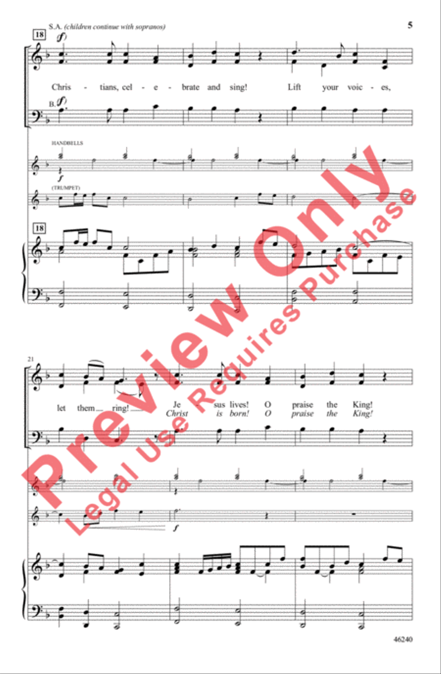 Christians, Celebrate and Sing! 3-Part scores gallery preview page 5